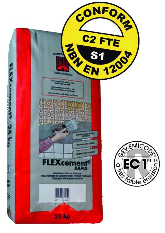 COLLE FLEXCEMENT RAPID : Colle flexible de construction pour carrelages sur carrelage à prise rapide